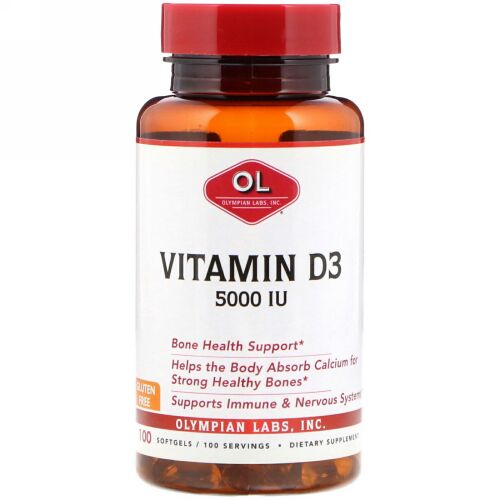 Olympian Labs, Vitamin D3, 5,000 IU, 100 Softgels (Discontinued Item)
