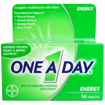 One-A-Day, エネルギー、マルチビタミン/マルチミネラルサプリ、50錠 (Discontinued Item)