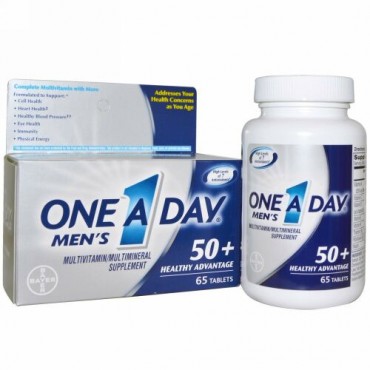 One-A-Day, Men's, 50+ Healthy Advantage、マルチビタミン/マルチミネラル、65錠 (Discontinued Item)