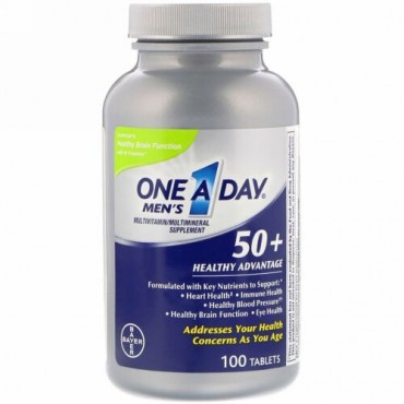 One-A-Day, メンズ50+、健康アドバンテージ、マルチビタミン/マルチミネラル・サプリメント、100錠