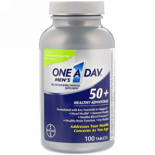 One-A-Day, メンズ50+、健康アドバンテージ、マルチビタミン/マルチミネラル・サプリメント、100錠