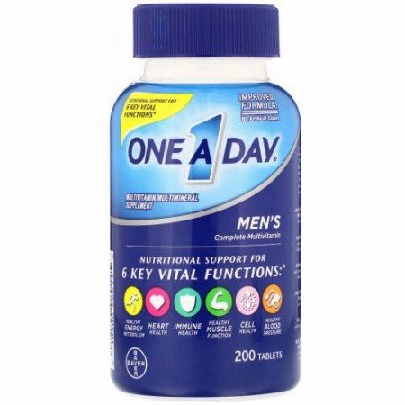 One-A-Day, 男性用コンプリートマルチビタミン、200粒