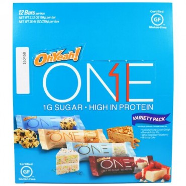 One Brands, ONE, Variety Pack Protein Bars, 12 Bars, 2.12 oz (60 g) Each (Discontinued Item)
