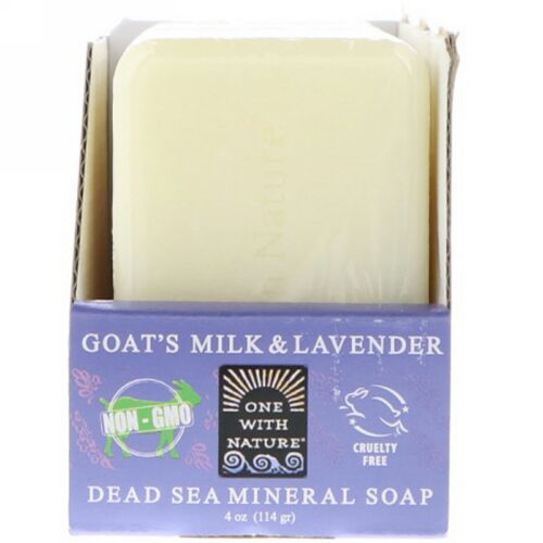 One with Nature, Dead Sea Mineral Soap, Goat's Milk & Lavender, 6 Bars, 4 oz (114 g) Each (Discontinued Item)