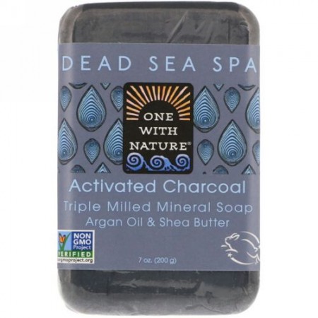 One with Nature, Triple Milled Mineral Soap Bar, Activated Charcoal, 7 oz (200 g)
