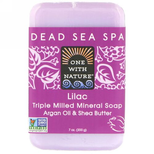 One with Nature, トリプルミル・ソープバー、ライラック、7オンス（200g） (Discontinued Item)