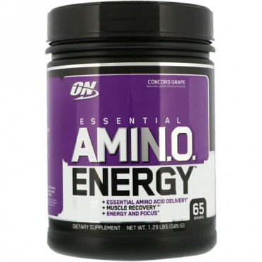 Optimum Nutrition, エッセンシャルアミN.O. エナジー、 コンコルドグレープ、 1.29ポンド (585 g)