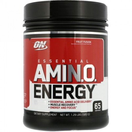 Optimum Nutrition, エッセンシャルアミN.O. エナジー、 フルーツフュージョン、 1.29ポンド (585 g)