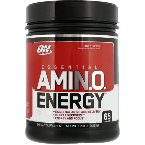 Optimum Nutrition, エッセンシャルアミN.O. エナジー、 フルーツフュージョン、 1.29ポンド (585 g)