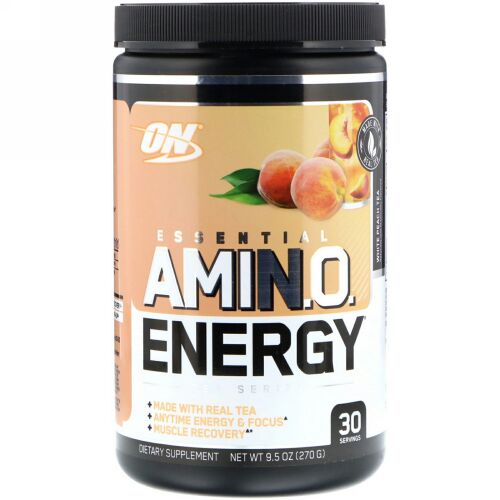 Optimum Nutrition, エッセンシャルアミノエナジー、ホワイトピーチティー、9.5オンス（270g） (Discontinued Item)