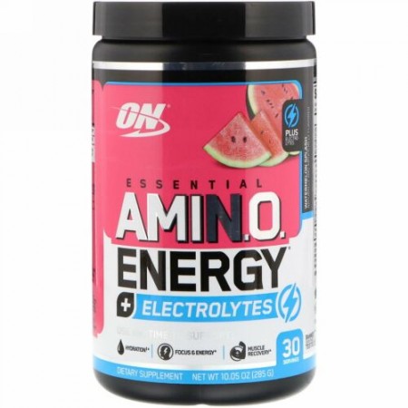 Optimum Nutrition, 必須アミノエナジー + 電解物、スイカスプラッシュ、10.05 oz (285 g)