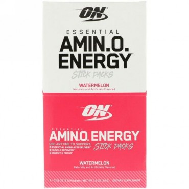 Optimum Nutrition, 必須アミノエネルギー、スイカ、スティックパック6個、各 0.31 oz (9 g) (Discontinued Item)