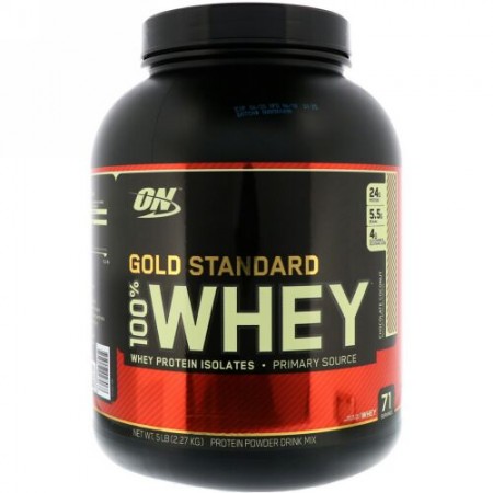 Optimum Nutrition, （オプティマムニュートリション）ゴールドスタンダード、100％ホエイ、チョコレートココナッツ、5ポンド（2.27 kg）