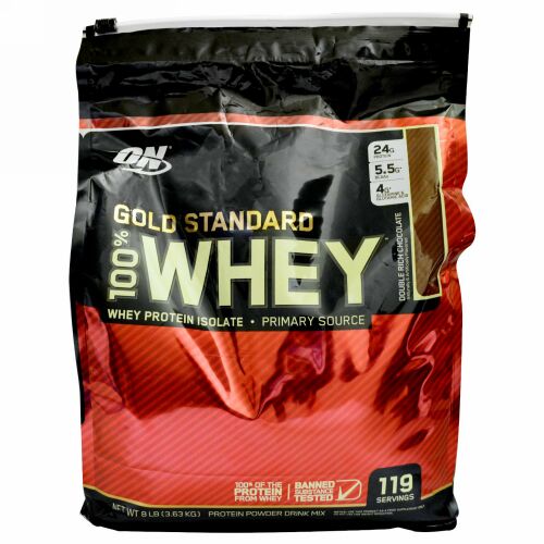 Optimum Nutrition, ゴールドスタンダード100%ホエイ・ダブルリッチチョコレート、3.63kg (Discontinued Item)