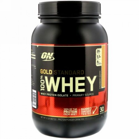 Optimum Nutrition, Gold Standard 100% Whey, Strawberry Banana, 2 lbs (907 g)