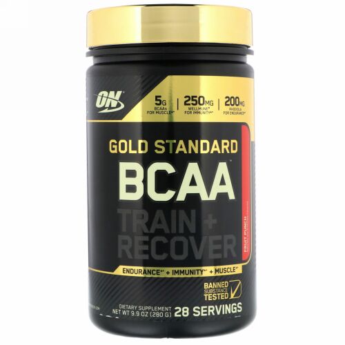 Optimum Nutrition, Gold Standard、BCAA、訓練 + 回復、フルーツパンチ、 9.9 oz (280 g) (Discontinued Item)