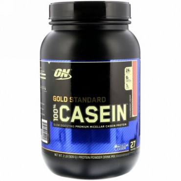 Optimum Nutrition, Gold Standard 100% Casein, Strawberry Cream, 2 lbs (909 g)