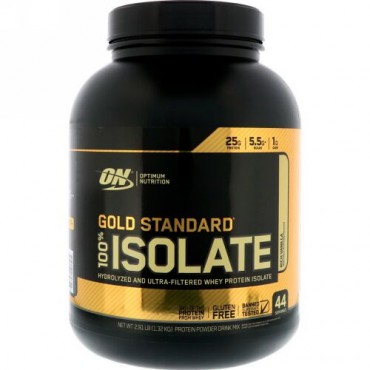 Optimum Nutrition, Gold Standard 100% Isolate, Rich Vanilla, 2.91 lbs (1.32 kg)