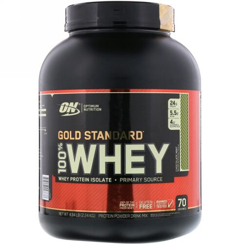 Optimum Nutrition, Gold Standard 100% Whey（ゴールドスタンダード100％ホエイ）、チョコレートミント、2.24kg（4.94ポンド）