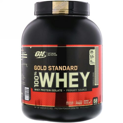 Optimum Nutrition, Gold Standard 100% Whey（ゴールドスタンダード100％ホエイ）、クッキー＆クリーム、2.1kg（4.63ポンド）