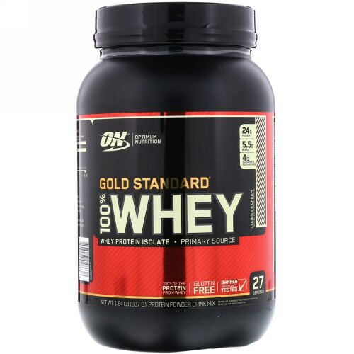 Optimum Nutrition, Gold Standard 100% Whey（ゴールドスタンダード100％ホエイ）、クッキー＆クリーム、837g（1.84ポンド）