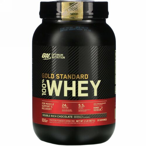 Optimum Nutrition, Gold Standard 100% Whey（ゴールドスタンダード100％ホエイ）、ダブルリッチチョコレート、907g（2ポンド）