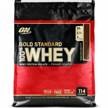 Optimum Nutrition, Gold Standard 100% Whey, Double Rich Chocolate, 7.64 lb (3.47 kg) (Discontinued Item)