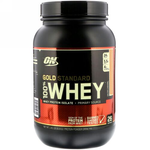 Optimum Nutrition, Gold Standard 100% Whey, Salted Caramel, 1.81 lbs (819 g) (Discontinued Item)