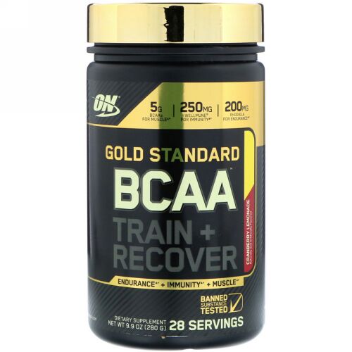 Optimum Nutrition, Gold Standard BCAA, Train + Recover, Cranberry Lemonade, 9.9 oz (280 g) (Discontinued Item)
