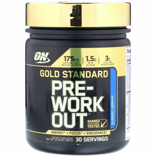Optimum Nutrition, Gold Standard Pre-Workout, Blueberry Lemonade, 10.58 oz (300 g)