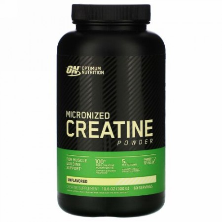 Optimum Nutrition, クレアチンパウダー、微粉化、無香料、5,000 mg、10.5 oz (300 g)