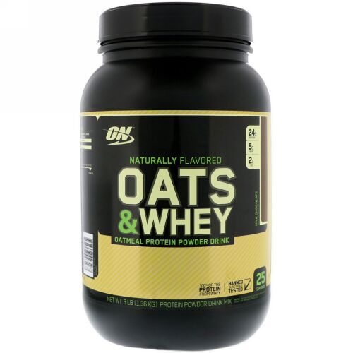 Optimum Nutrition, Oats & Whey Protein Powder Drink Mix, Milk Chocolate, 3 lbs (1,36 kg) (Discontinued Item)