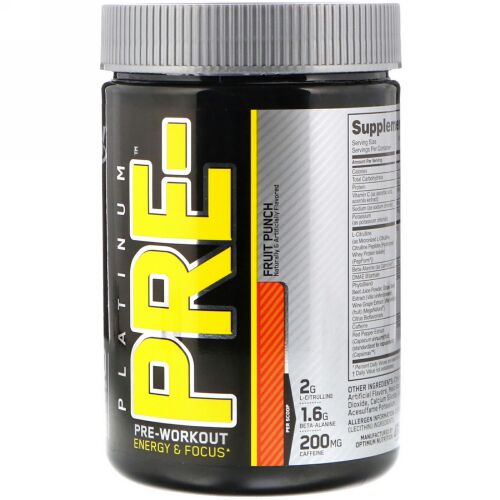 Optimum Nutrition, PLATINUM PRE, Pre-Workout, Fruit Punch, 8.45 oz (240 g) (Discontinued Item)
