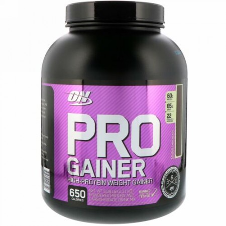 Optimum Nutrition, PRO GAINER, High-Protein Weight Gainer, Double Chocolate, 5.09 lbs (2.31 kg)