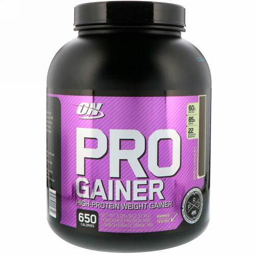 Optimum Nutrition, PRO GAINER, High-Protein Weight Gainer, Double Chocolate, 5.09 lbs (2.31 kg)
