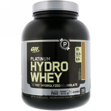 Optimum Nutrition, プラチナハイドロホエイ、チョコレートピーナッツバター、3.5ポンド（1.59 kg） (Discontinued Item)