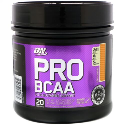 Optimum Nutrition, PRO BCAA & グルタミン、ピーチマンゴー、13.7 oz (390 g) (Discontinued Item)