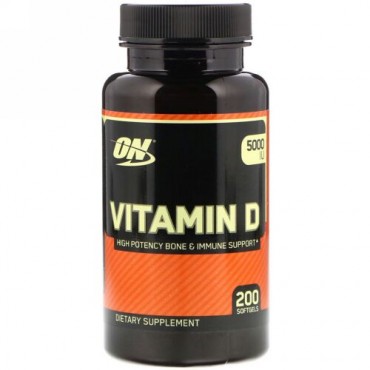 Optimum Nutrition, Vitamin D, 5,000 IU, 200 Softgels (Discontinued Item)