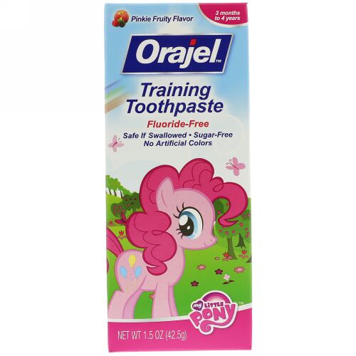 Orajel, マイリトルポニートレーニング練り歯磨き、フッ化物フリー、ピンキーフルーティーフレーバー、1.5オンス (42.5 g) (Discontinued Item)