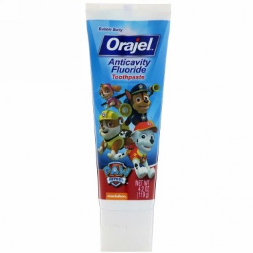 Orajel, パウパトロール・フッ化物練り歯磨き、バブルベリー、4.2 oz (119 g)