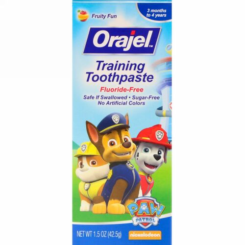 Orajel, パウパトロール・トレーニング練り歯磨き、フッ化物不使用、フルーティーファン味、1.5 oz (42.5 g)