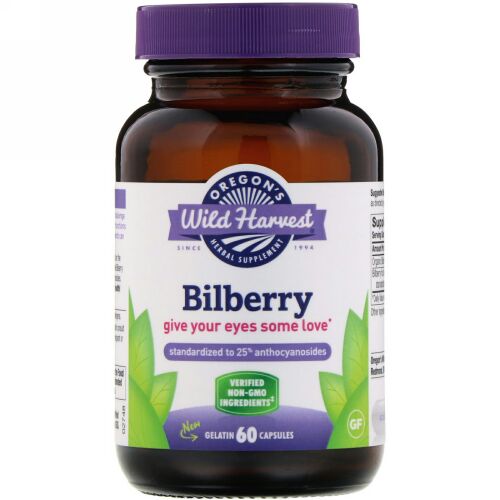 Oregon's Wild Harvest, Bilberry, 60 Gelatin Capsules