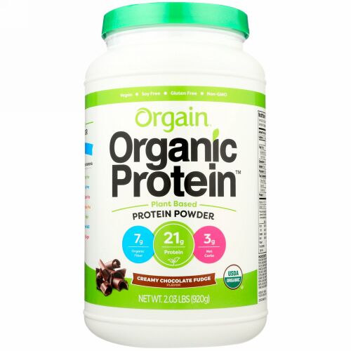 Orgain, オーガニックプロテインパウダー、植物ベース、クリーミーチョコレートファッジ、2.03ポンド (920 g)