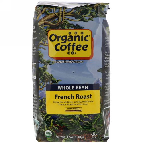 Organic Coffee Co., フレンチロースト、ホールビーンコーヒー、12オンス (340g) (Discontinued Item)