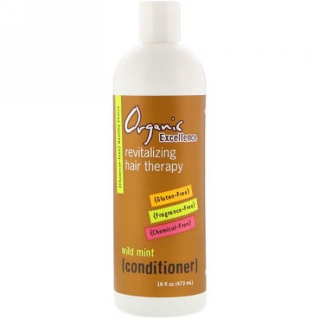 Organic Excellence, コンディショナー、リバイタライジング・ヘアセラピー、ワイルドミント、16 fl oz (473 ml)