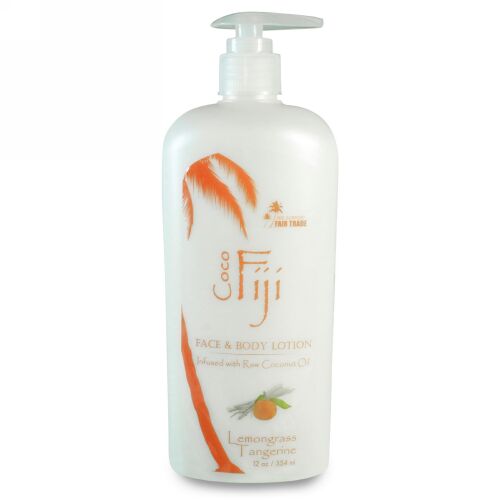 Organic Fiji, 生ココナッツオイルの注入されたフェイス＆ボディローション、レモングラスタンジェリン、12 オンス(354 ml) (Discontinued Item)