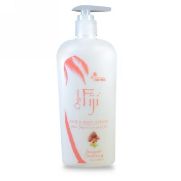 Organic Fiji, オーガニックココナッツオイル配合フェイスアンドボディーローション、アワプヒシーベリー、12オンス (354 ml) (Discontinued Item)