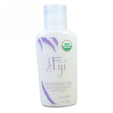 Organic Fiji, オーガニック原料油、コールドプレスド・ココナッツオイル、ラベンダー、3オンス（89 ml） (Discontinued Item)