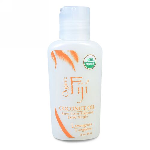 Organic Fiji, オーガニック原料油、コールドプレスド・ココナッツオイル、レモングラスタンジェリン、3オンス（89 ml） (Discontinued Item)