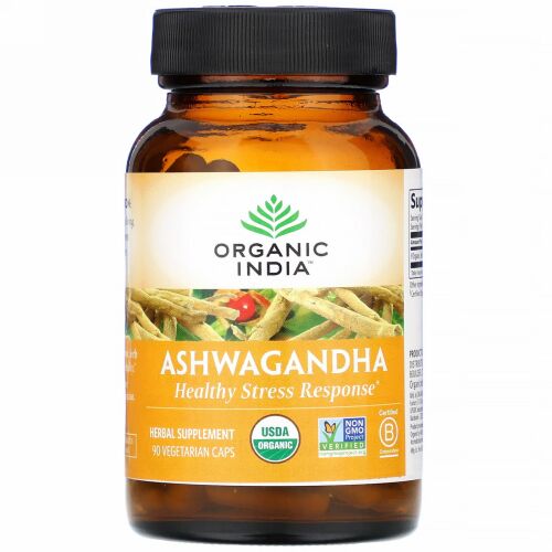 Organic India, アシュワガンダ、植物性カプセル90粒